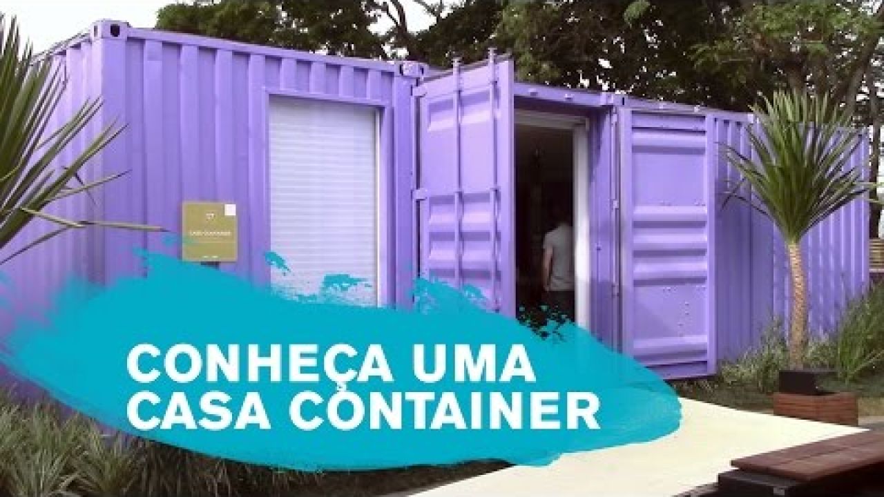 Purple shipping container home.