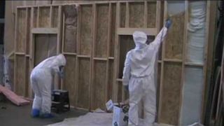 Side by Side Batting vs Foam it Green Spray Foam Insulation Comparison