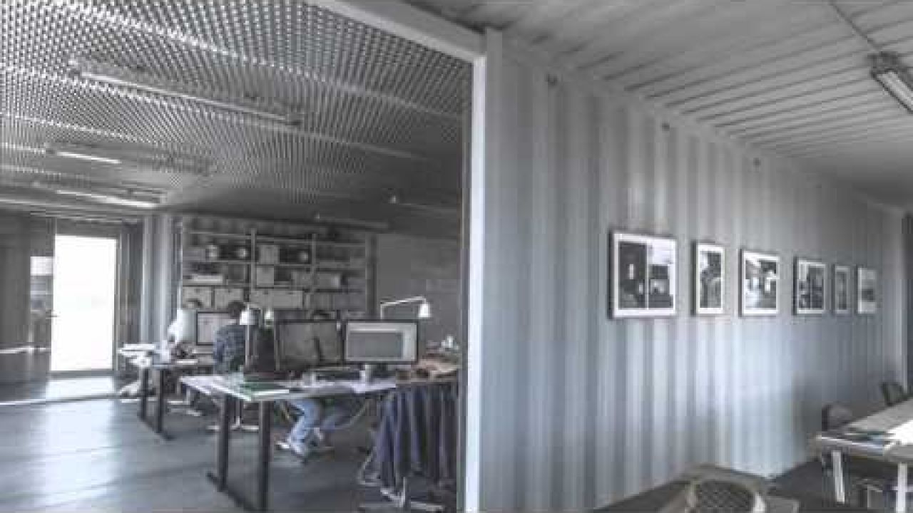 arcgency's shipping container offices in copenhagen are made to be moved