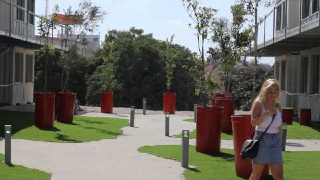 External vista of Sderot Shipping container village